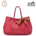HERMES Garden Twilly TPM Tote Bag Swift Vermillion Silver-Tone Hardware, Pre-Owned