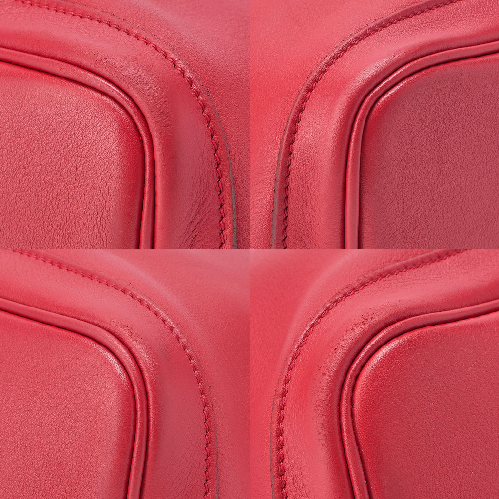 HERMES Garden Twilly TPM Tote Bag Swift Vermillion Silver-Tone Hardware, Pre-Owned
