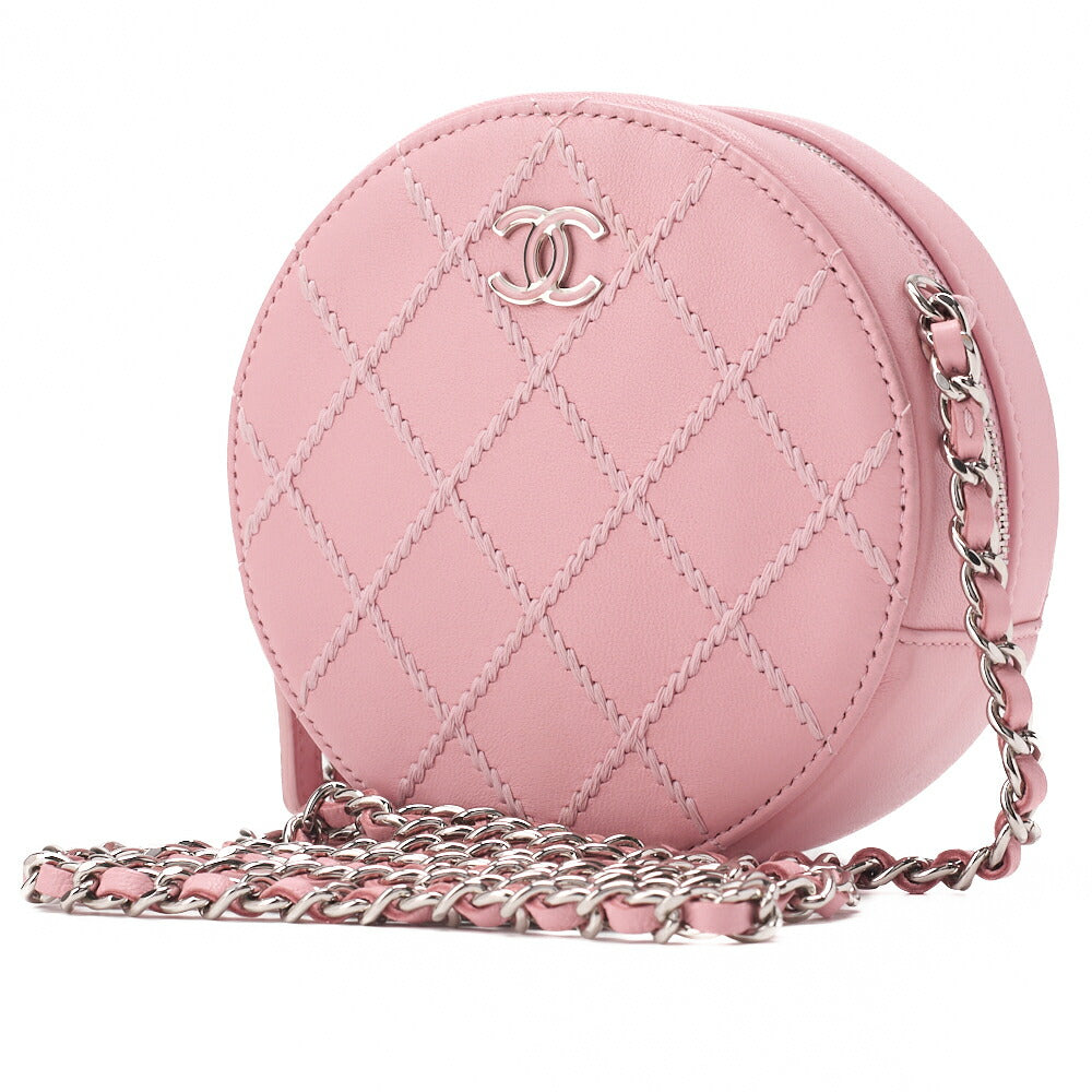 CHANEL Mini Matlasse Cocomark Ultra Stitch Chain Shoulder Lambskin Pink Silver-Tone Hardware, Pre-Owned