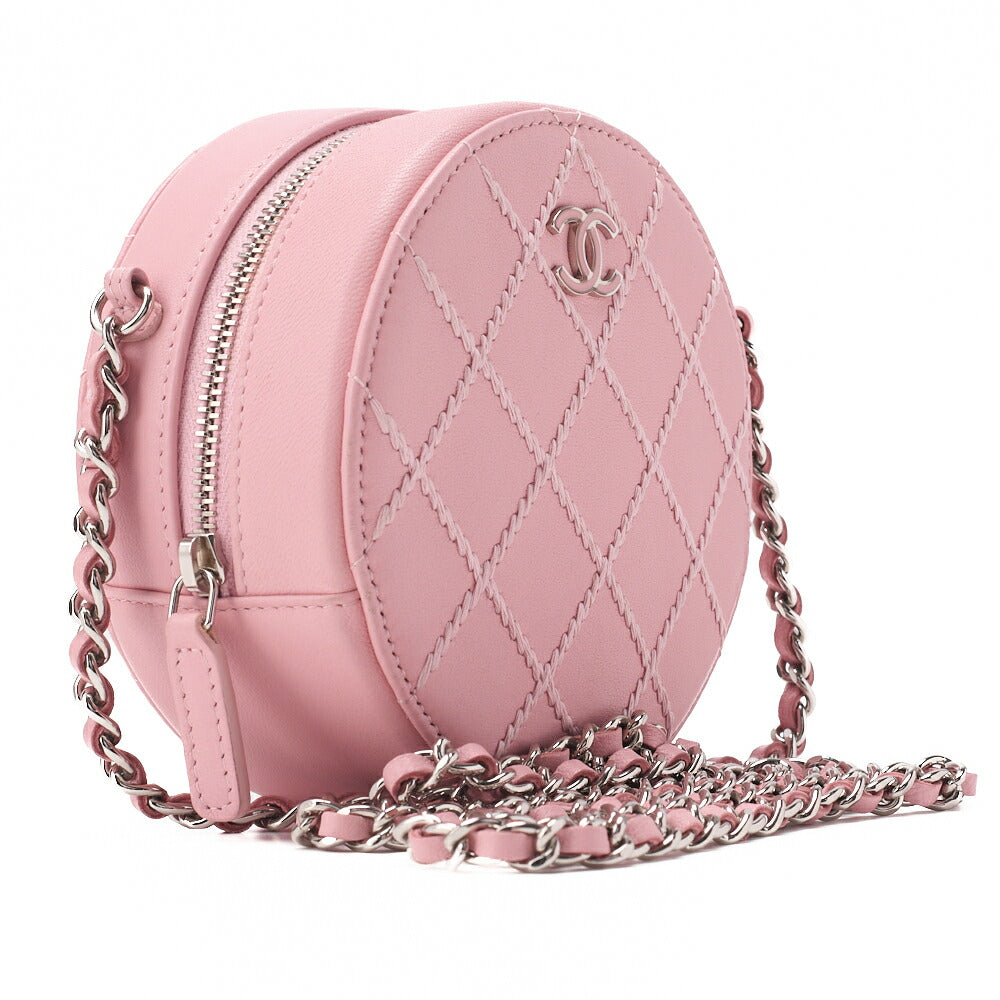 CHANEL Mini Matlasse Cocomark Ultra Stitch Chain Shoulder Lambskin Pink Silver-Tone Hardware, Pre-Owned