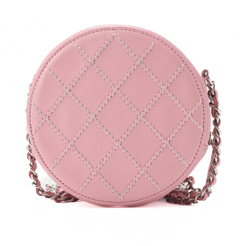 CHANEL Mini Matlasse Cocomark Ultra Stitch Chain Shoulder Lambskin Pink Silver-Tone Hardware, Pre-Owned