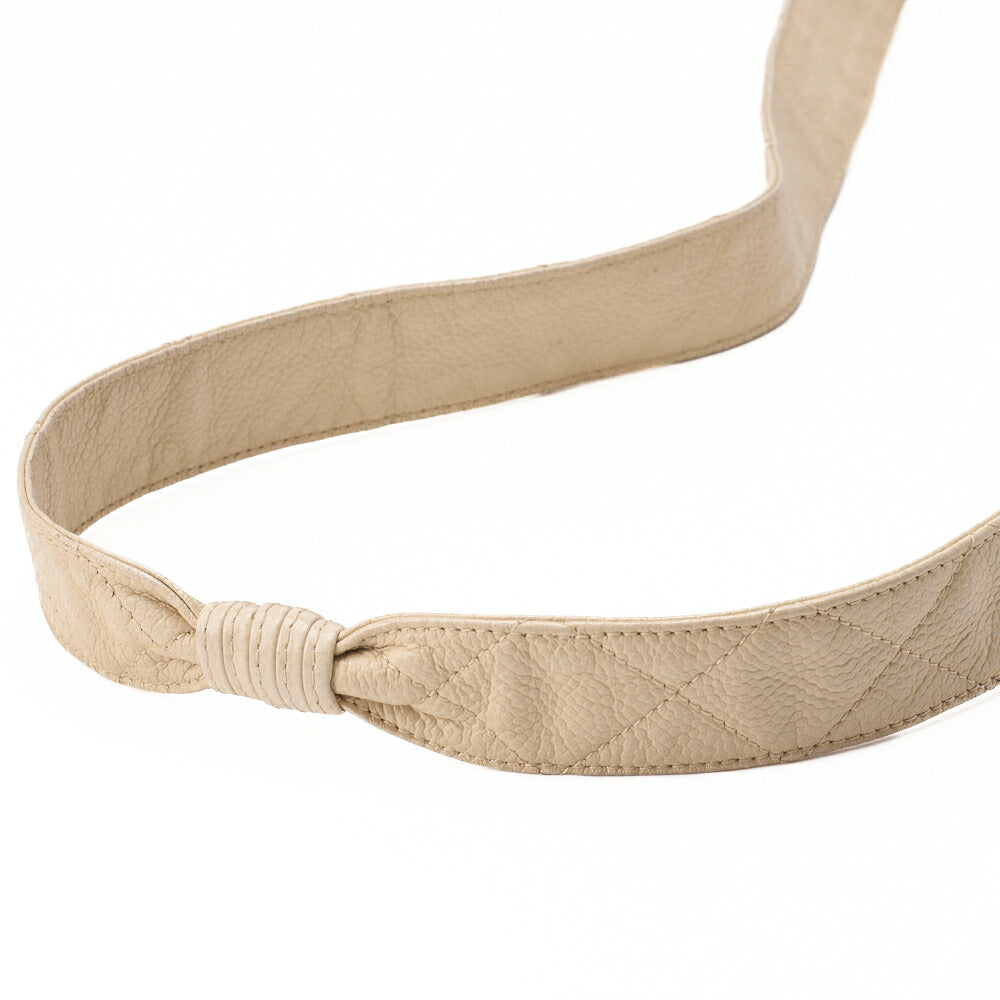 CHANEL Matlasse Upper Coco Mark Shoulder Bag Caviar Skin Beige Gold-Tone Hardware, Pre-Owned