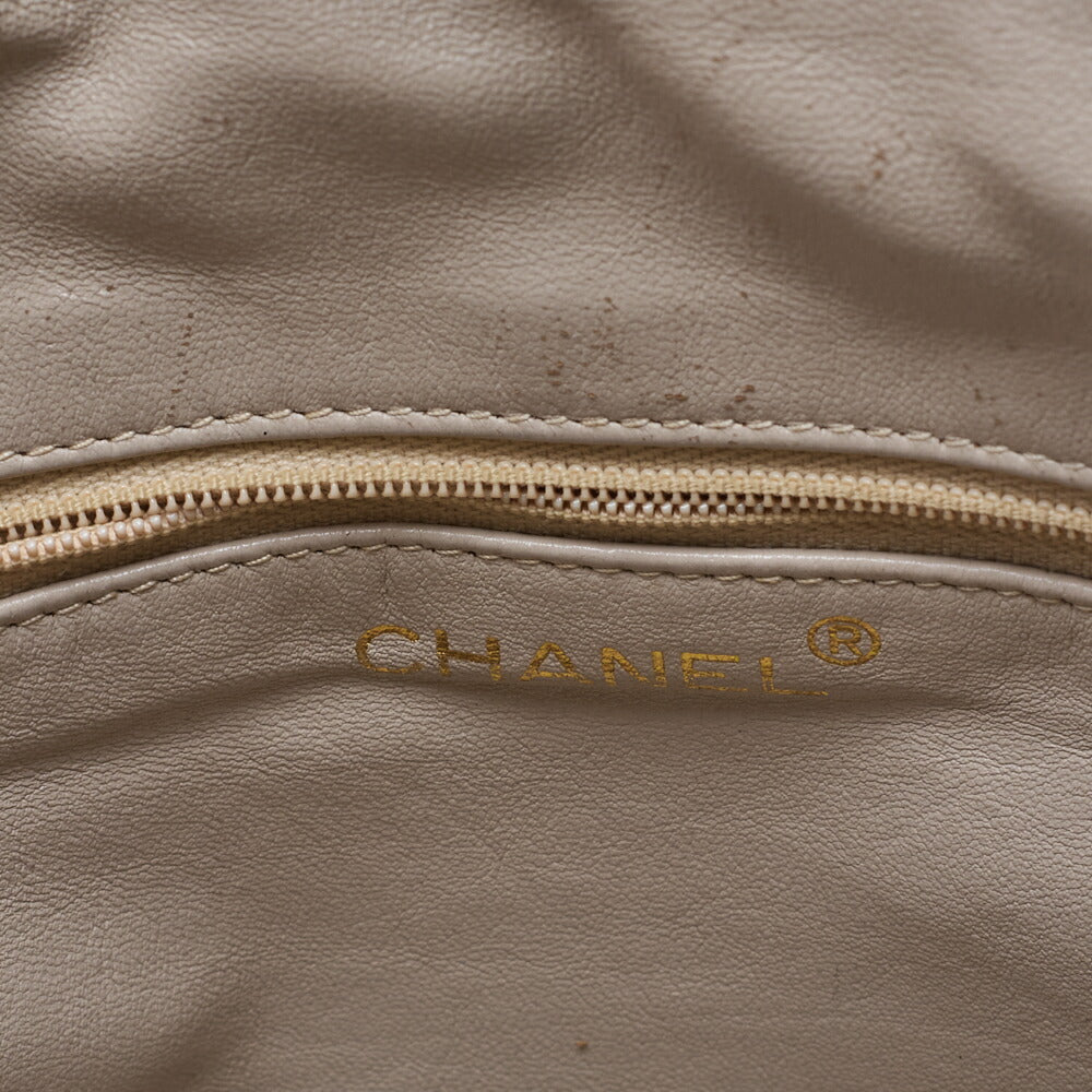 CHANEL Matlasse Upper Coco Mark Shoulder Bag Caviar Skin Beige Gold-Tone Hardware, Pre-Owned