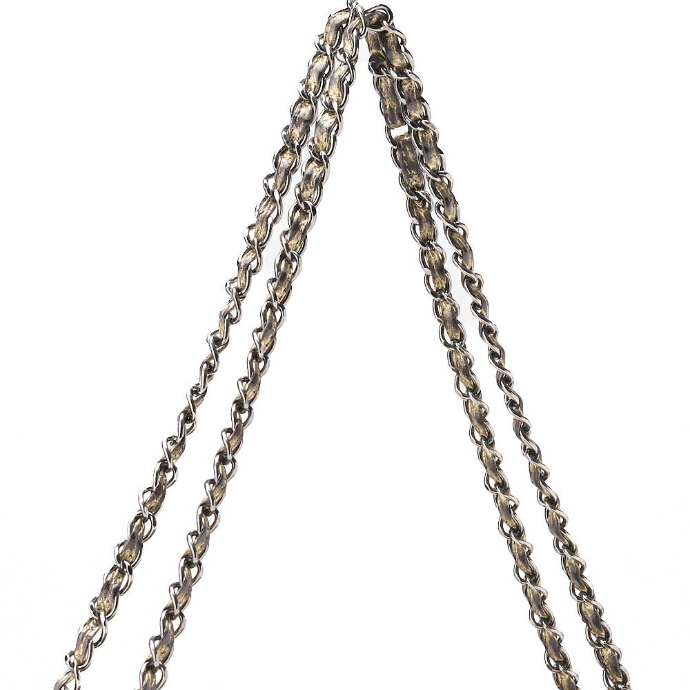 CHANEL Shoulder Bag Coco Mark Full Flap Leather Gold Silver-Tone Hardware, Pre-Owned