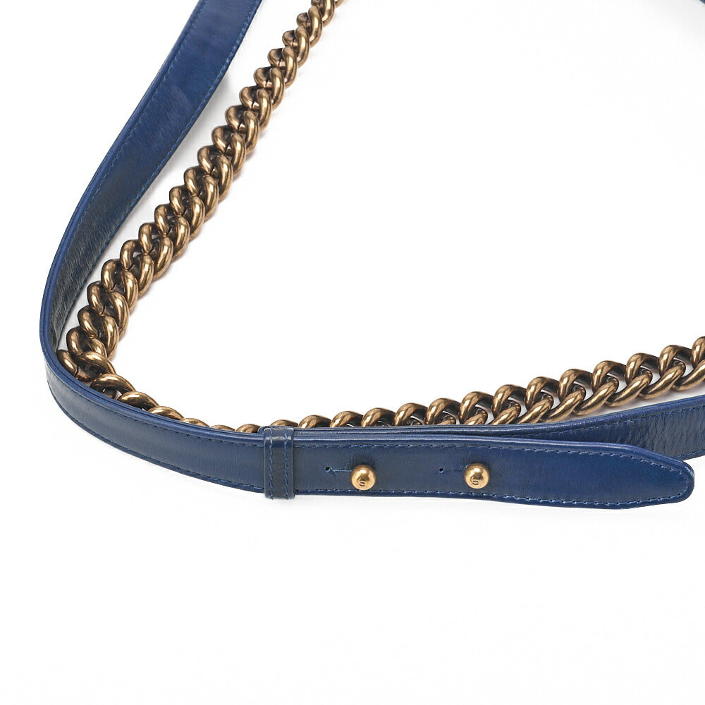 CHANEL Boy Chanel Matlasse Chain Shoulder Vintage Calf Large Size Gold-Tone Hardware, Pre-Owned