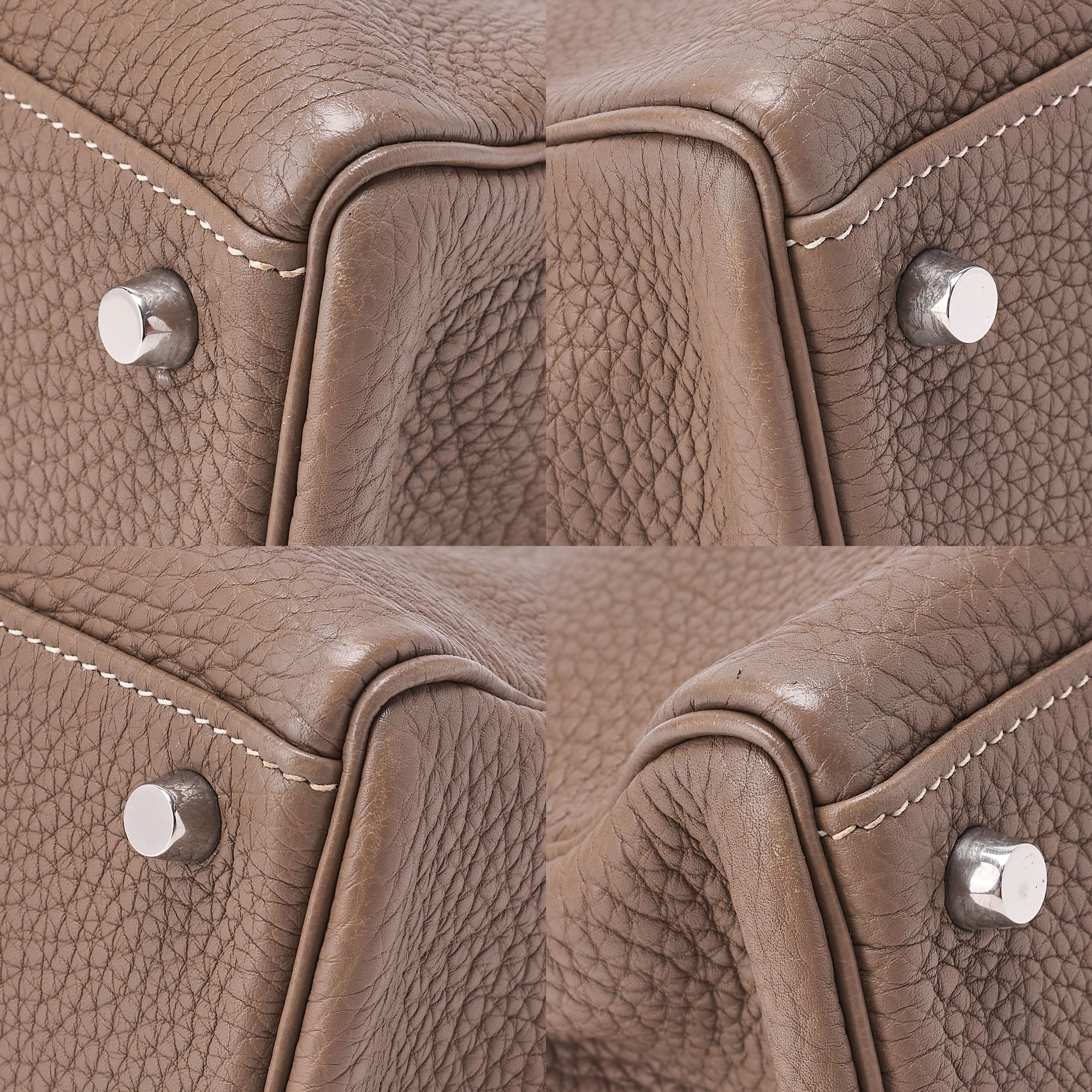 HERMES Kelly 32 Handbag Inseam Tryon Clemence Etoup Silver-Tone Hardware, Pre-Owned