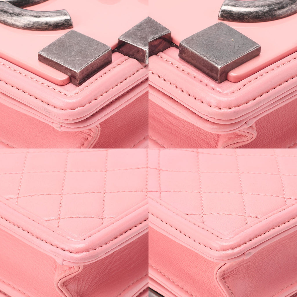 CHANEL Chain Shoulder Big Coco Push Lock Lambskin x Plastic Pink Silver-Tone Hardware, Pre-Owned