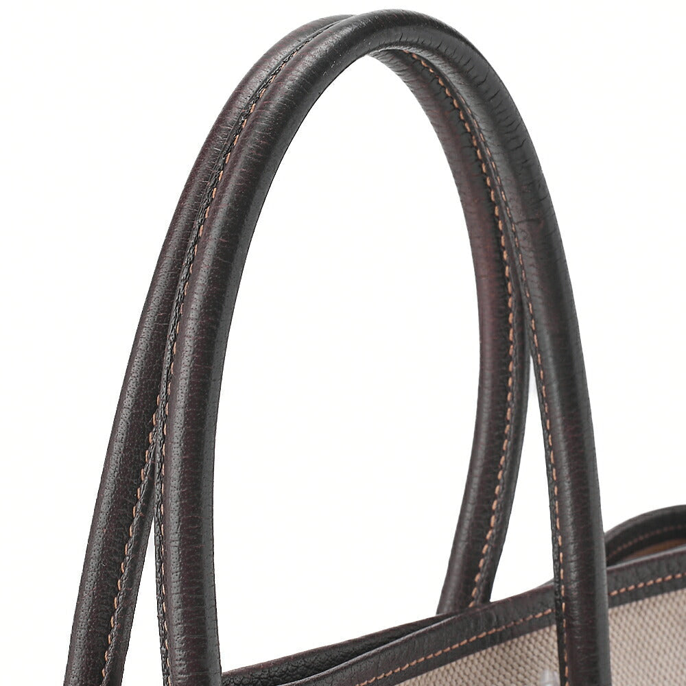 HERMES Garden Party TPM Bag Tooise Ivory ｘ Brown Silver-Tone Hardware, Pre-Owned