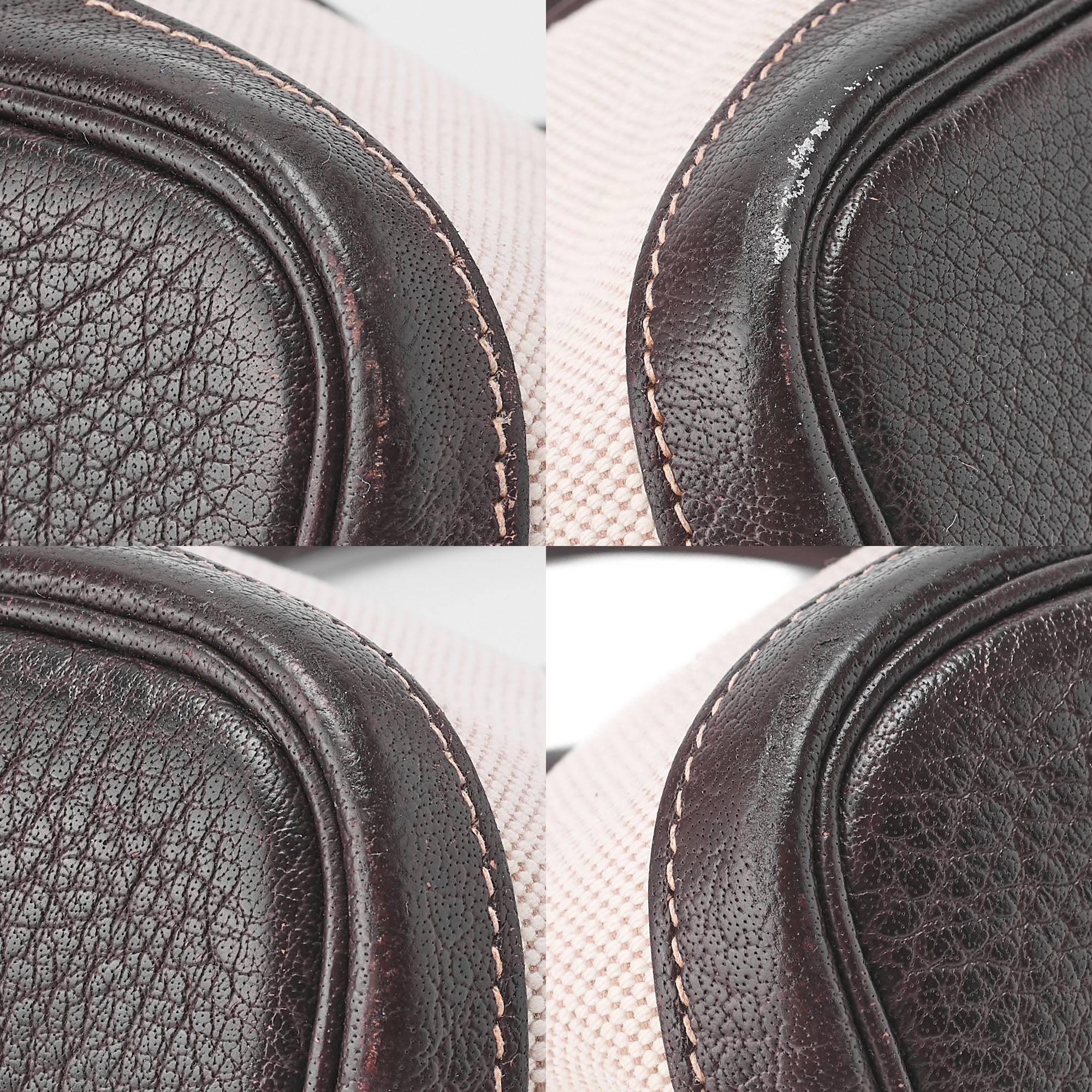 HERMES Garden Party TPM Bag Tooise Ivory ｘ Brown Silver-Tone Hardware, Pre-Owned