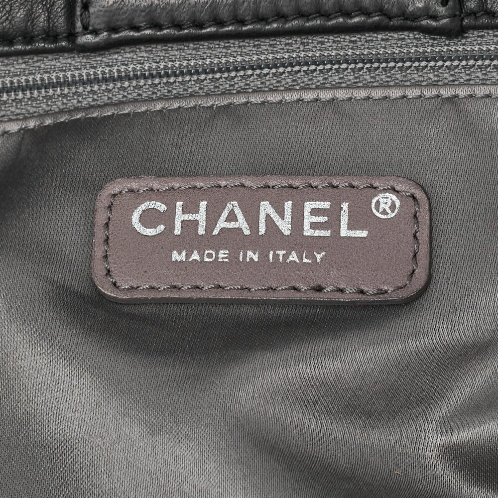 CHANEL Chain Shoulder Bag Cocomark Patchwork Full Flap Lambskin x Enamel Black Silver-Tone Hardware, Pre-Owned