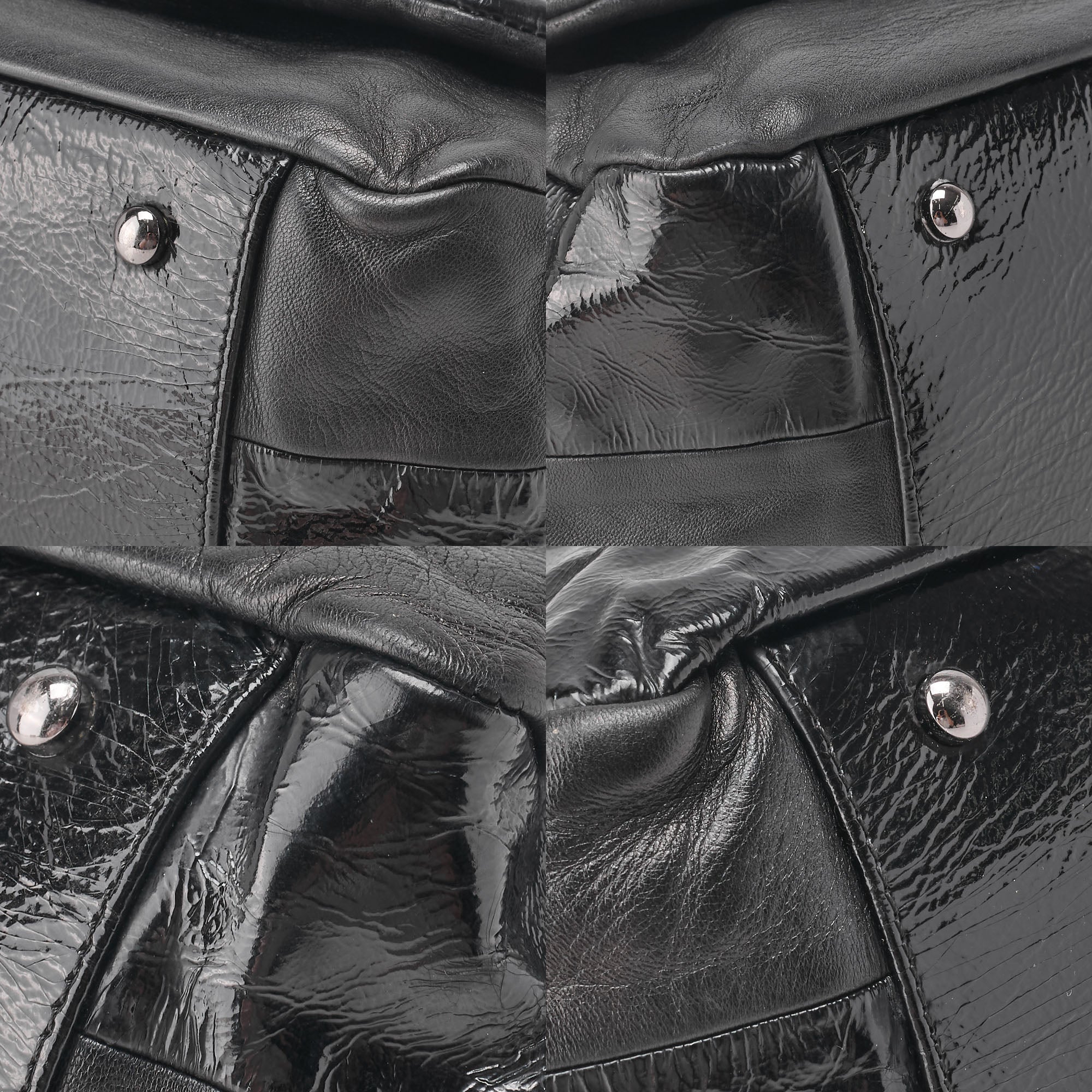 CHANEL Chain Shoulder Bag Cocomark Patchwork Full Flap Lambskin x Enamel Black Silver-Tone Hardware, Pre-Owned