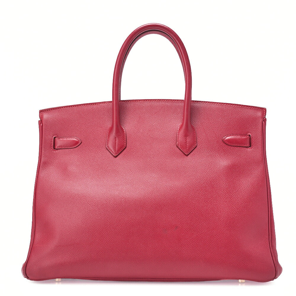 HERMES Birkin 35 Handbag Epson Rouge Casaque Gold-Tone Hardware, Pre-Owned