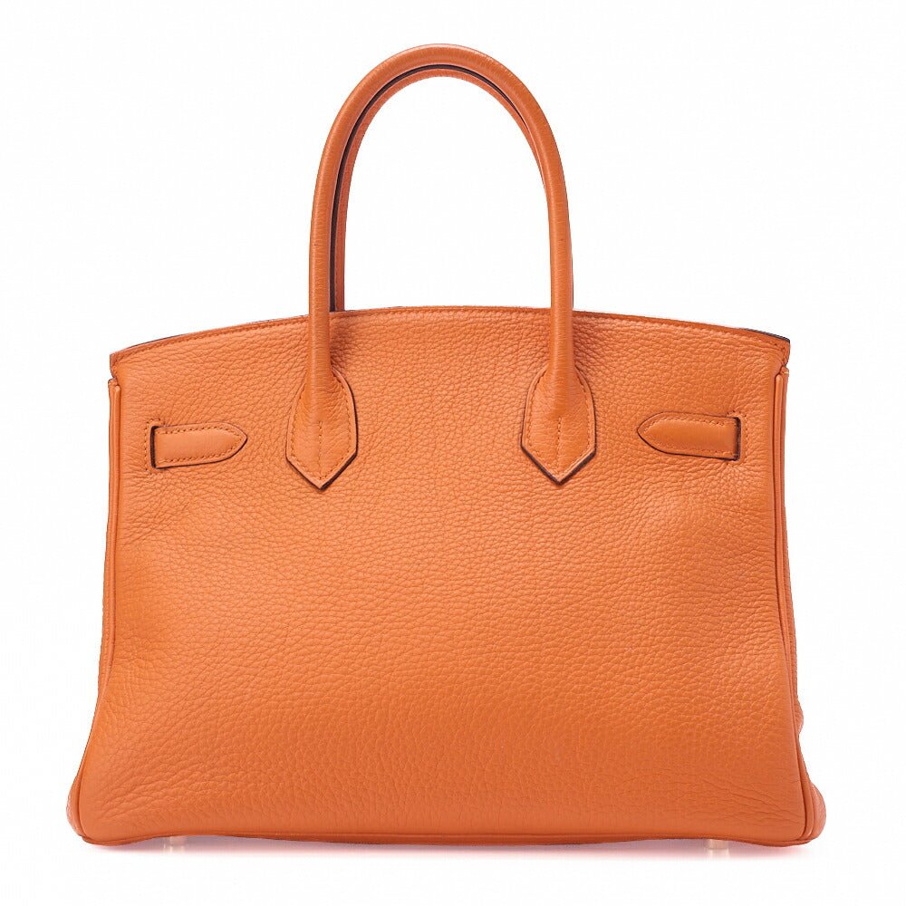 HERMES Birkin 30 Handbag Togo Orange Gold-Tone Hardware, Pre-Owned