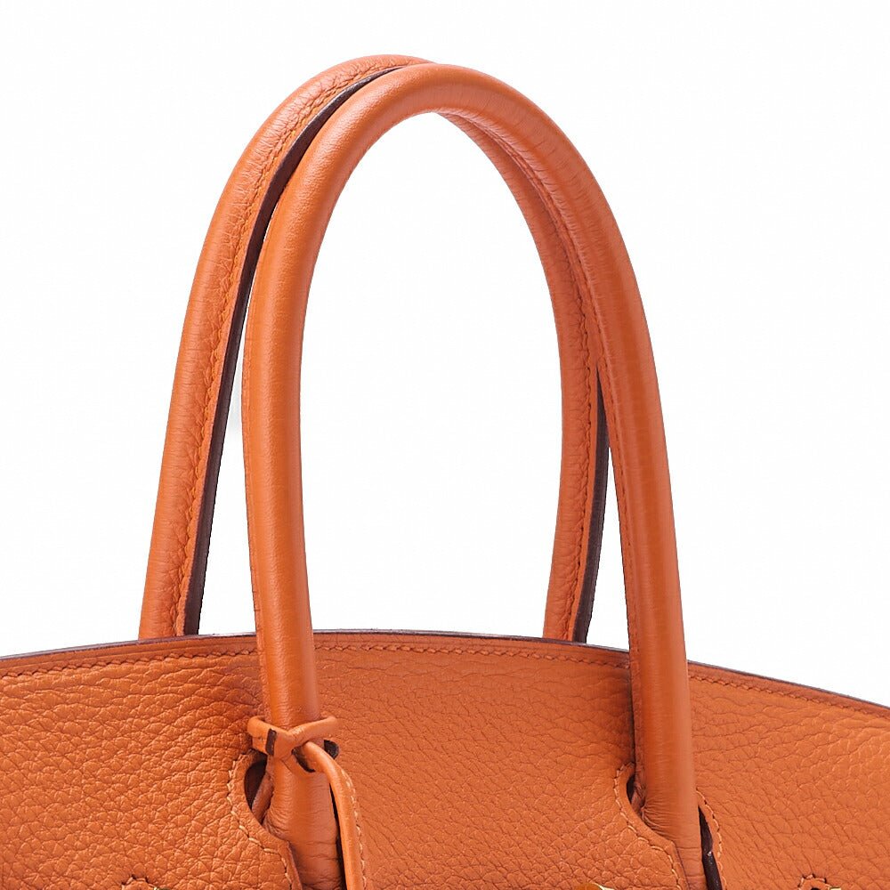 HERMES Birkin 30 Handbag Togo Orange Gold-Tone Hardware, Pre-Owned