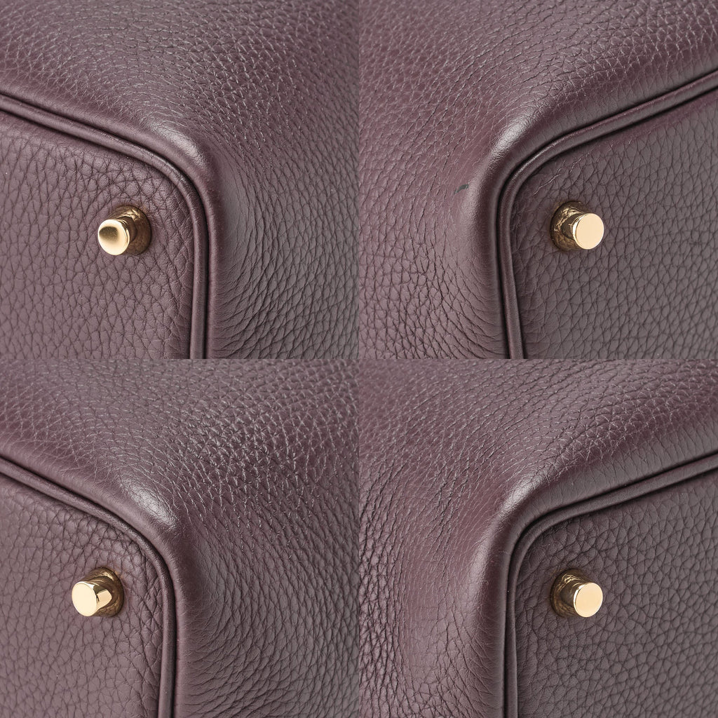 HERMES Picotan Lock PM Handbag Tryon Clemence x Swift Havane Gold-Tone Hardware, Pre-Owned