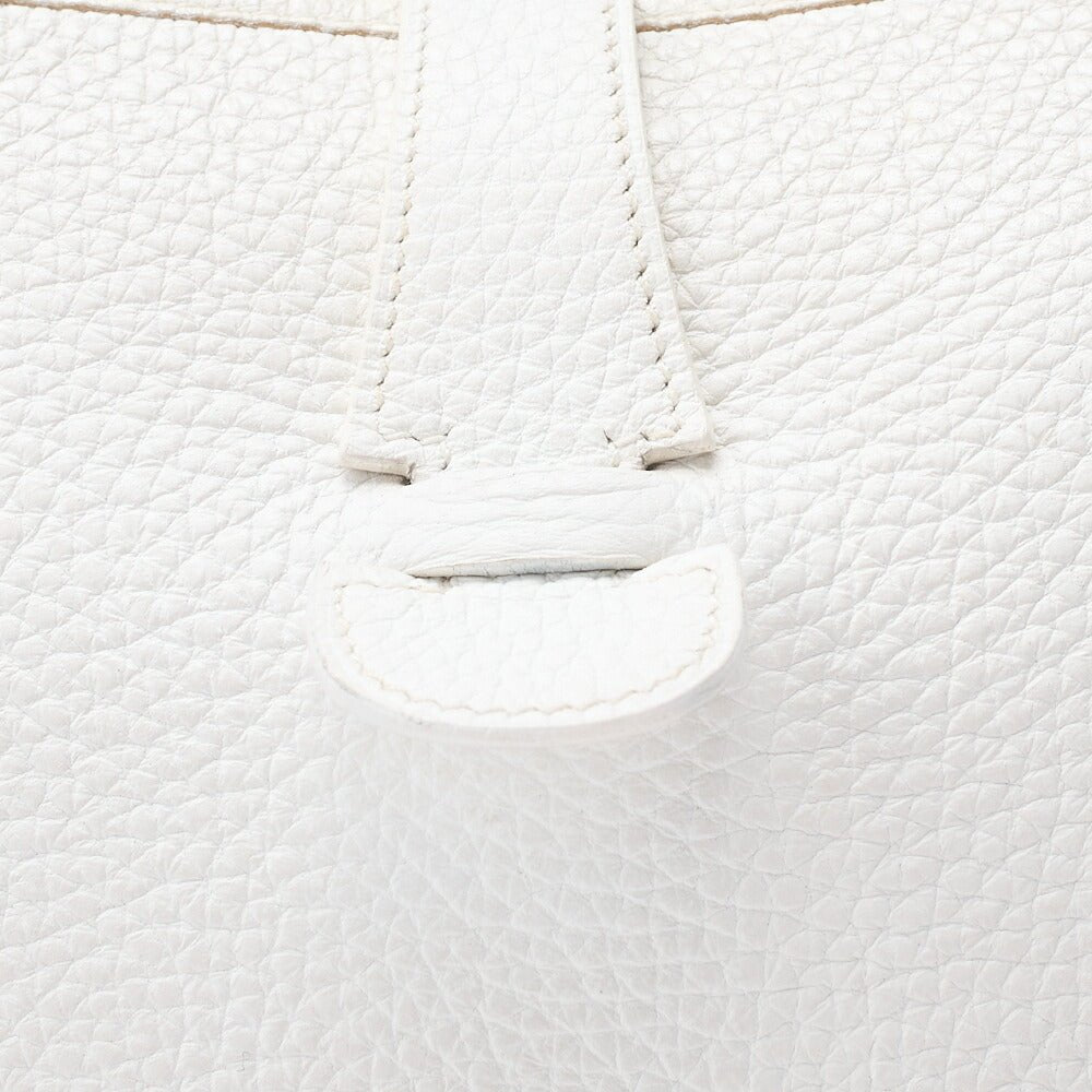 HERMES Evelyn PM Shoulder Bag Trion Clemence White Silver-Tone Hardware, Pre-Owned