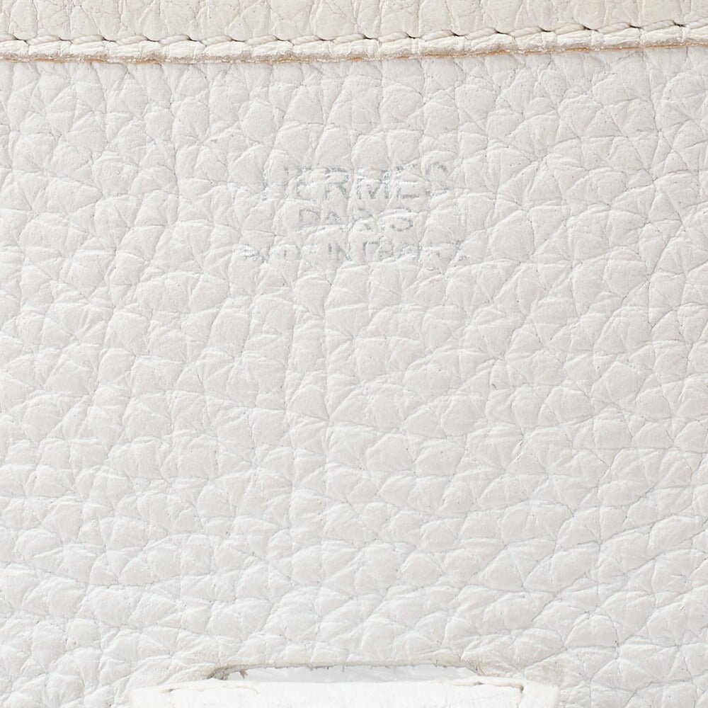 HERMES Evelyn PM Shoulder Bag Trion Clemence White Silver-Tone Hardware, Pre-Owned