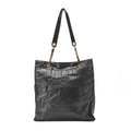 CHANEL Shoulder Bag Coco Mark Lambskin Black Large Size Gold-Tone Hardware, Pre-Owned