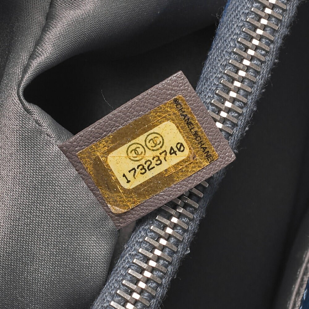 CHANEL Shoulder Bag Tote Bag Matelasse Caviar Skin Cocomark GST Double Chain Tote Navy Silver-Tone Hardware, Pre-Owned