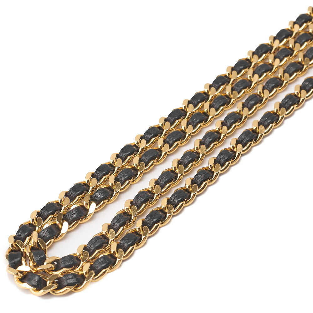 CHANEL Chain Shoulder Bag Push Lock Cocomark Chain Wallet Caviar Skin Black Gold-Tone Hardware, Pre-Owned