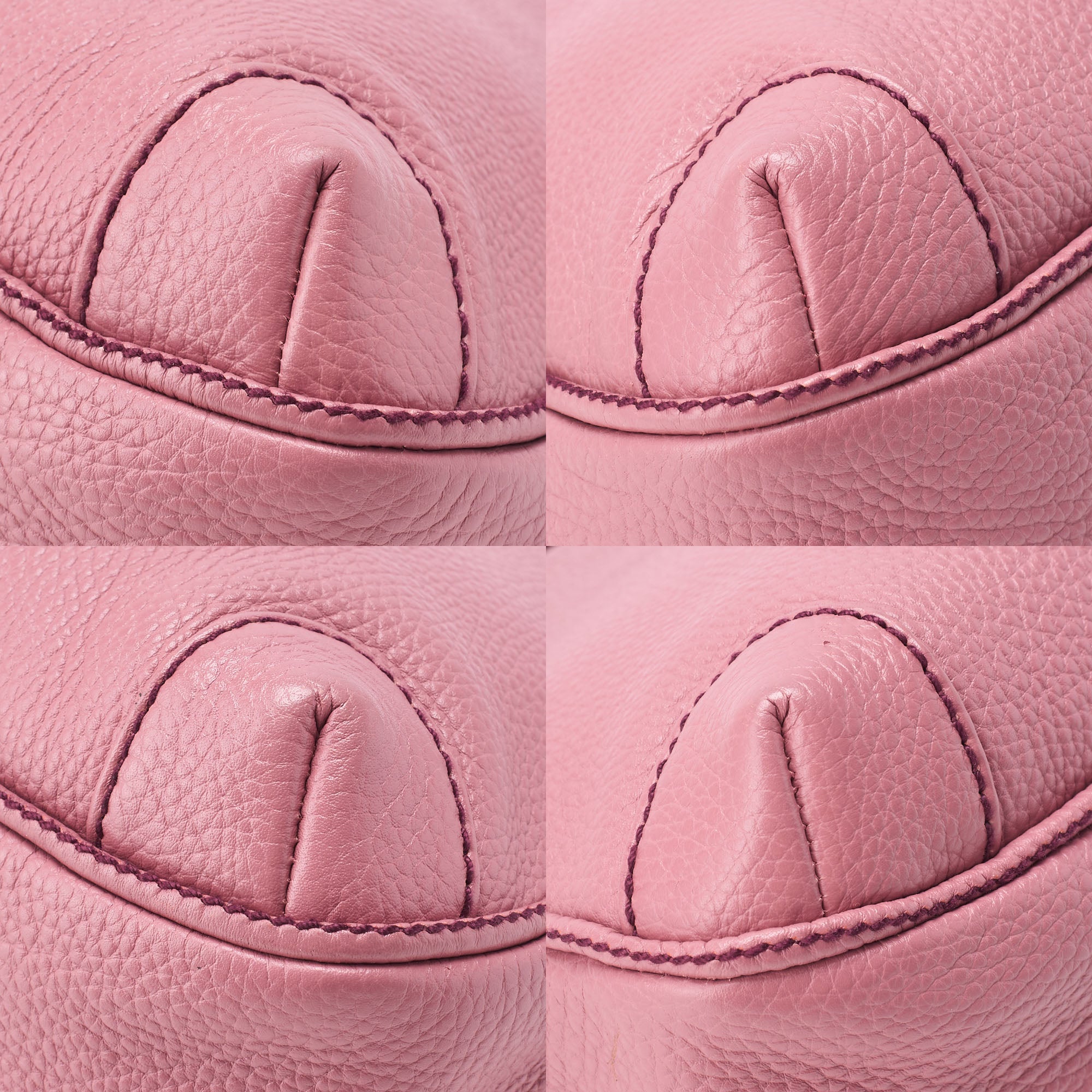 CHANEL Tote Bag Logo Fringe Leather Pink Silver-Tone Hardware, Pre-Owned