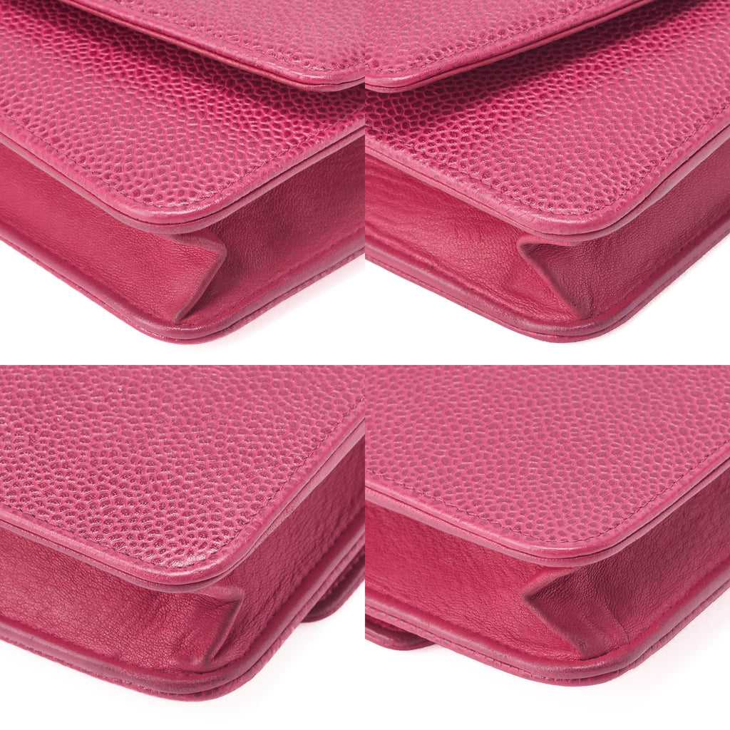 CHANEL Chain Shoulder Bag Chain Wallet Cocomark Caviar Skin Rose Pink Gold-Tone Hardware, Pre-Owned