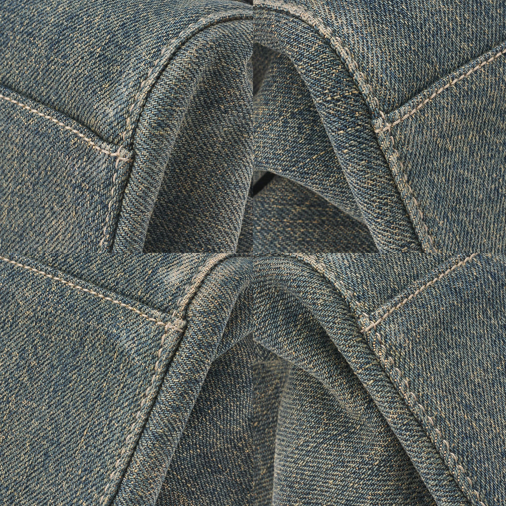 CHANEL Chocolate Bar 2.55 Lock Chain Shoulder Denim x Lambskin Black x Blue Silver-Tone Hardware, Pre-Owned