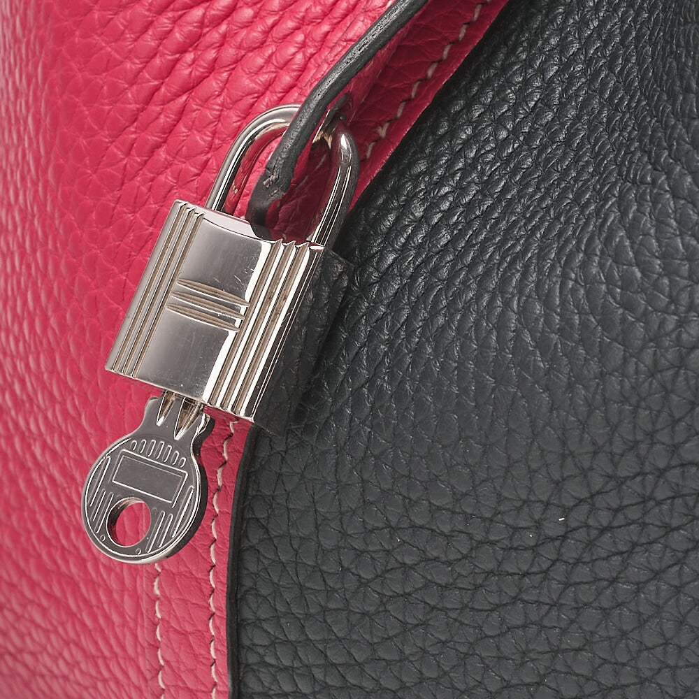 HERMES Picotin Lock MM Handbag Tryon Cl?mence Brunuit x Framboise Silver-Tone Hardware, Pre-Owned