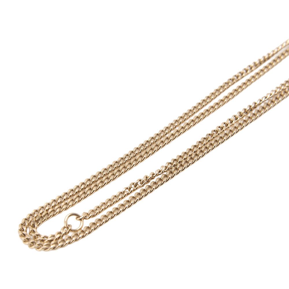 CHANEL Coco Mark Faux Pearl Necklace 14B GP Gold (Gold Plated) Gold Chain Necklace Earrings High Brand Gold-Tone Hardware, Pre-Owned