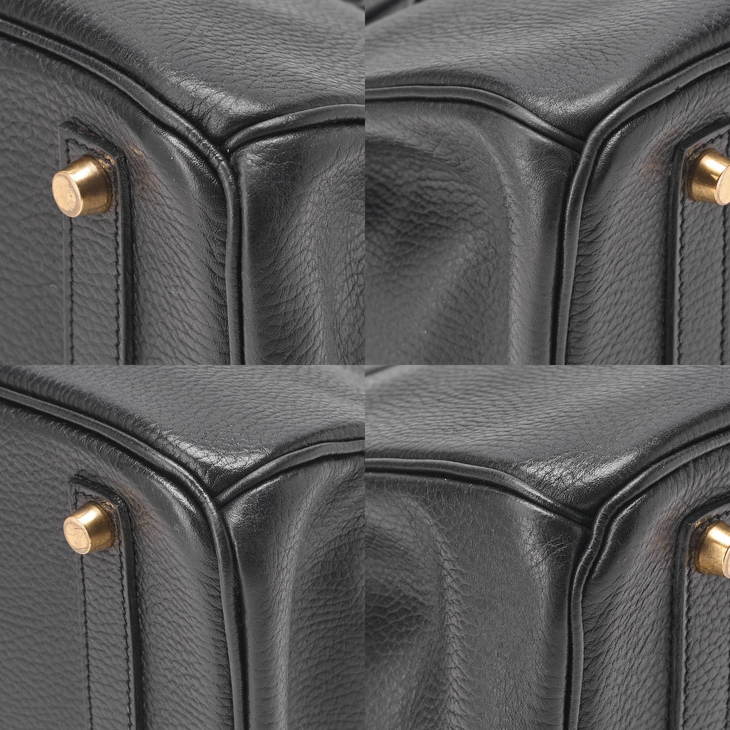 HERMES Birkin 35 Handbag Ardennes Black Gold-Tone Hardware, Pre-Owned