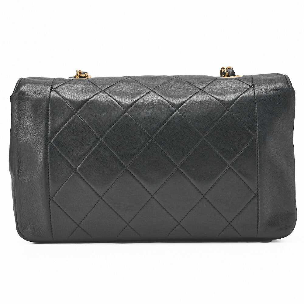 CHANEL Matlasse Diana Flap 22cm Chain Shoulder Lambskin Black Gold-Tone Hardware, Pre-Owned