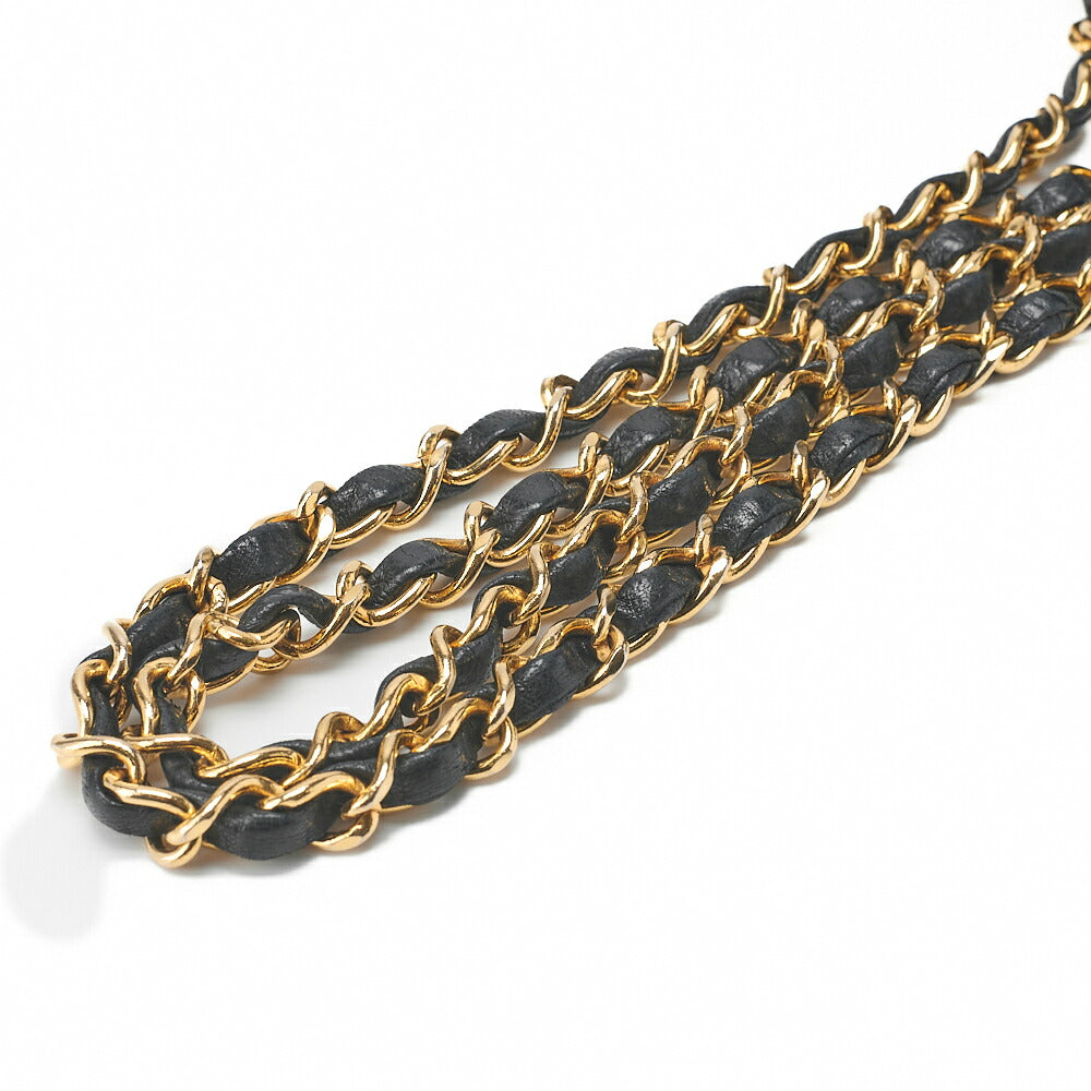 CHANEL Matlasse Diana Flap 22cm Chain Shoulder Lambskin Black Gold-Tone Hardware, Pre-Owned
