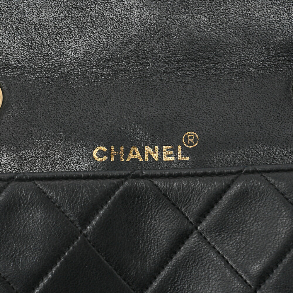 CHANEL Matlasse Diana Flap 22cm Chain Shoulder Lambskin Black Gold-Tone Hardware, Pre-Owned