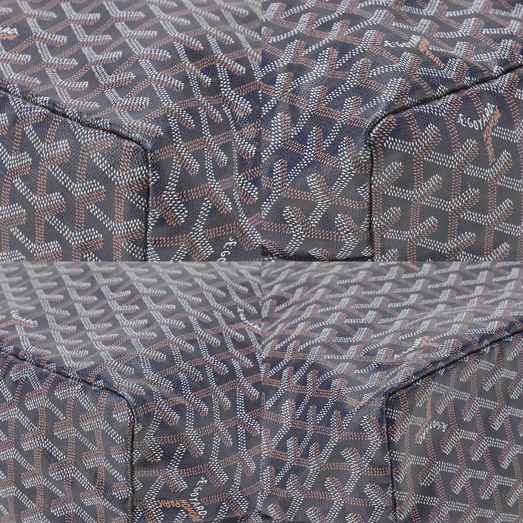 GOYARD [Goyard] Saint-Louis PM Tote Bag Coated Canvas Navy Silver-Tone Hardware, Pre-Owned