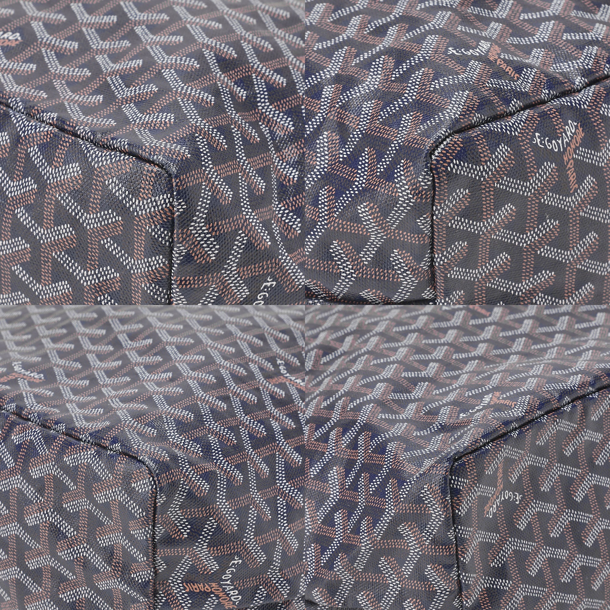 GOYARD [Goyard] Saint-Louis PM Tote Bag Coated Canvas Navy Silver-Tone Hardware, Pre-Owned