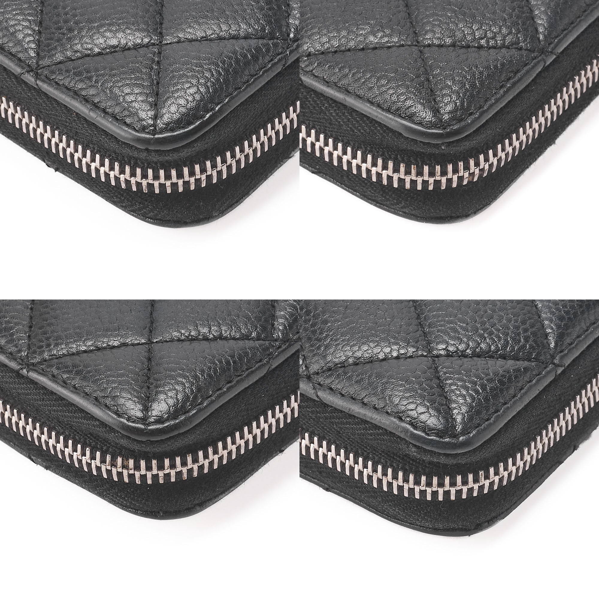 CHANEL Matlasse Round Long Wallet Caviar Skin Black (Silver Fittings) Women's Wallet Wallet [Used] [Free Shipping]
