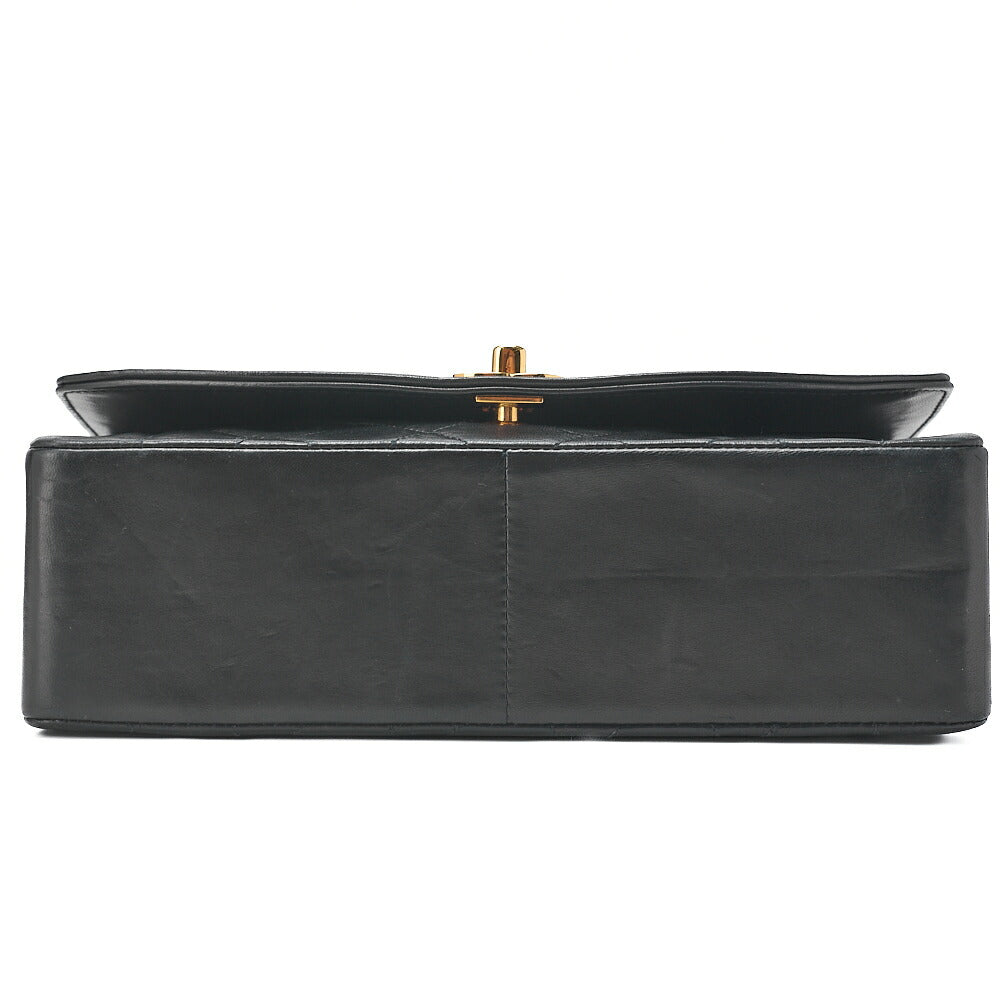 CHANEL Shoulder Bag Matelasse Lambskin Diana 25cm Flap Chain Shoulder Black Gold-Tone Hardware, Pre-Owned