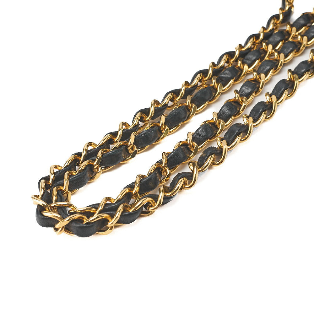 CHANEL Shoulder Bag Matelasse Lambskin Diana 25cm Flap Chain Shoulder Black Gold-Tone Hardware, Pre-Owned