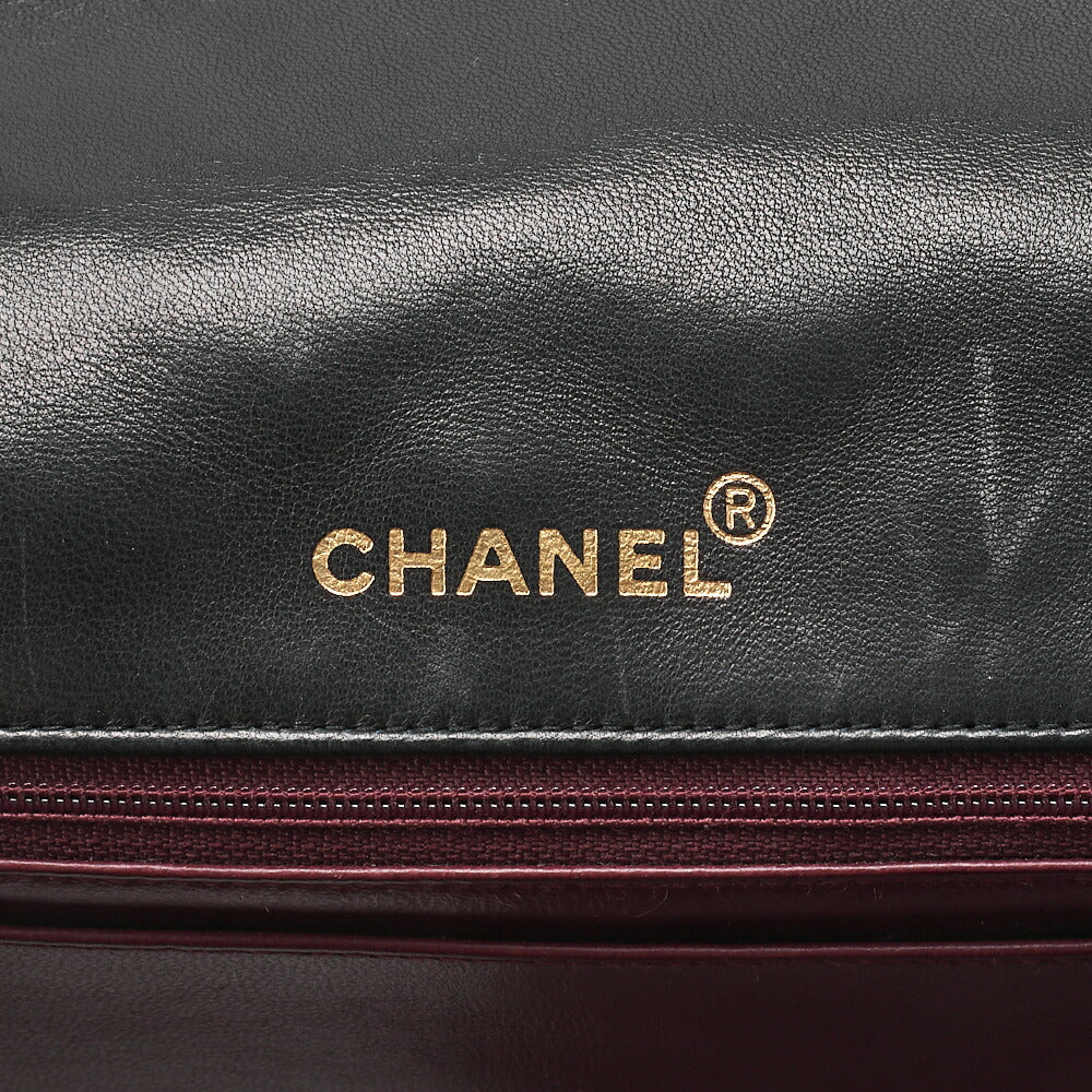 CHANEL Shoulder Bag Matelasse Lambskin Diana 25cm Flap Chain Shoulder Black Gold-Tone Hardware, Pre-Owned