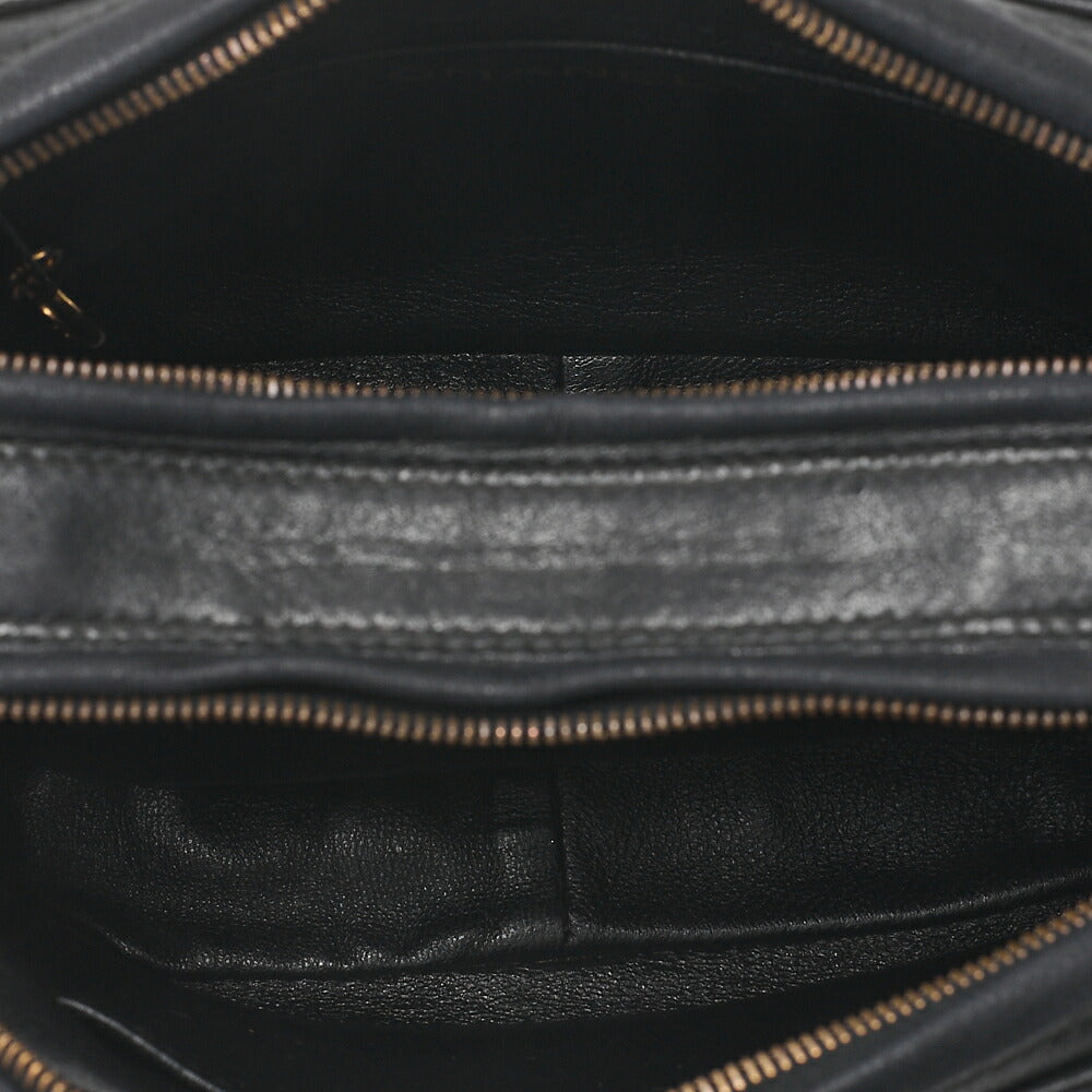 CHANEL Chain Shoulder Bag Matelasse Coco Mark Lambskin Ball Charm Black Gold-Tone Hardware, Pre-Owned