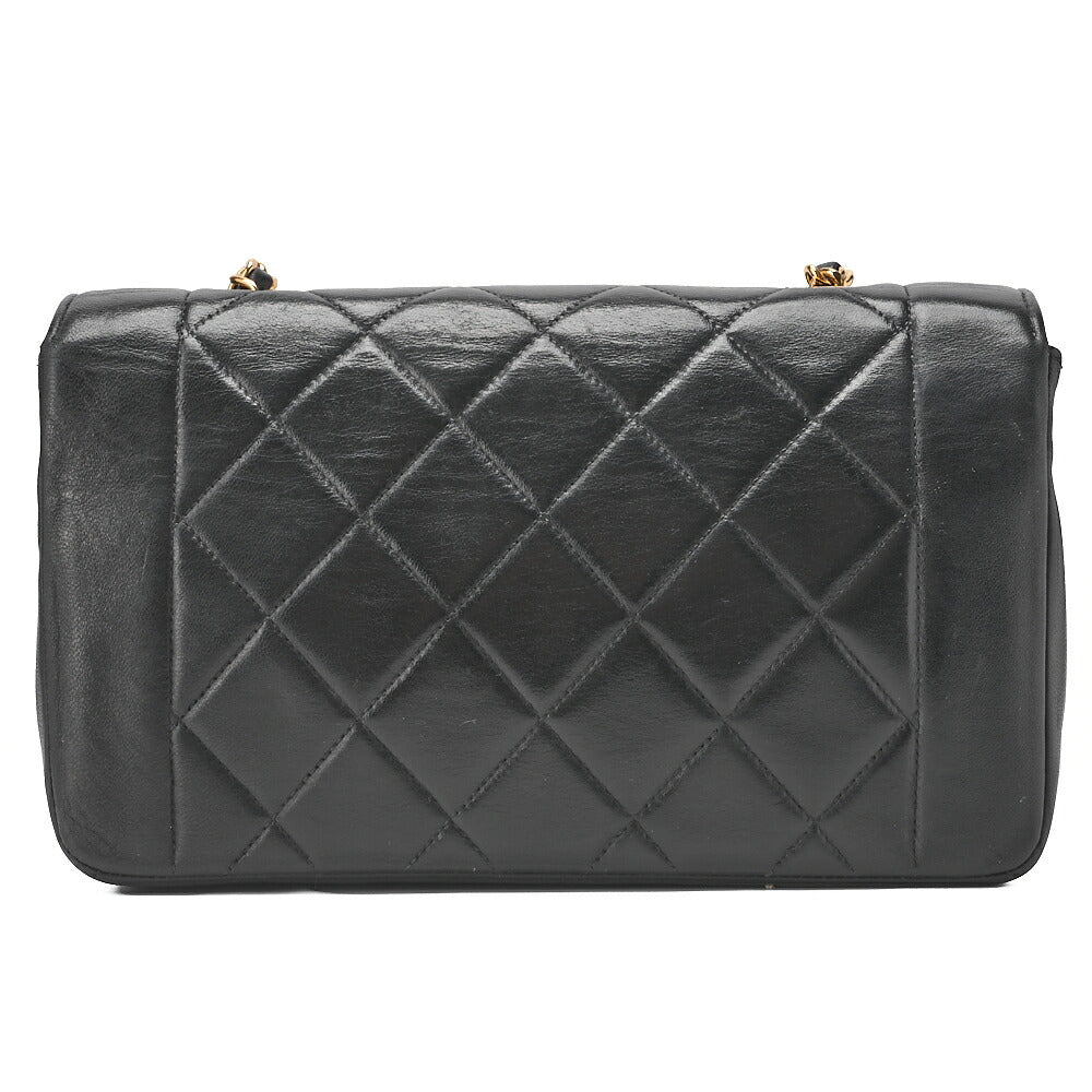 CHANEL Matelasse Diana Flap 23cm Chain Shoulder Lambskin Black Gold-Tone Hardware, Pre-Owned