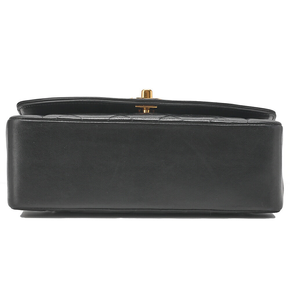 CHANEL Matelasse Diana Flap 23cm Chain Shoulder Lambskin Black Gold-Tone Hardware, Pre-Owned