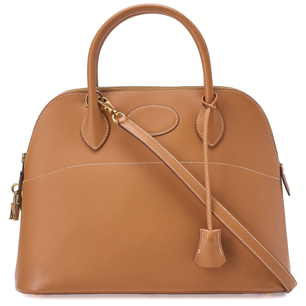 HERMES Boride 31 Handbag Shoulder Bag Chamonix Natural Gold-Tone Hardware, Pre-Owned