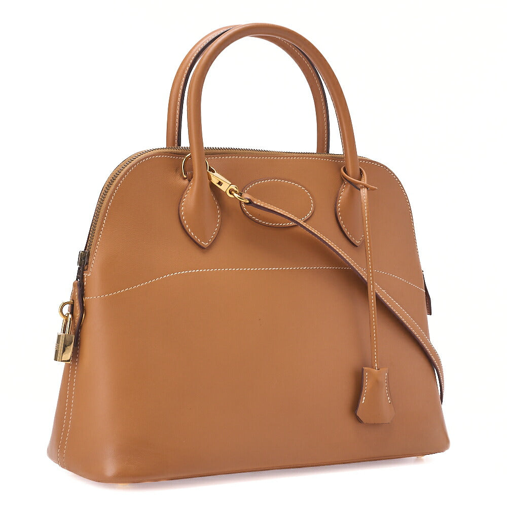 HERMES Boride 31 Handbag Shoulder Bag Chamonix Natural Gold-Tone Hardware, Pre-Owned