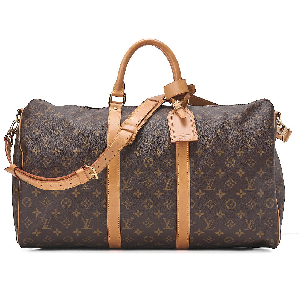 LOUIS VUITTON Louis Vuitton Monogram Keepol  50 Boston Bag M41416 Brown Gold-Tone Hardware, Pre-Owned