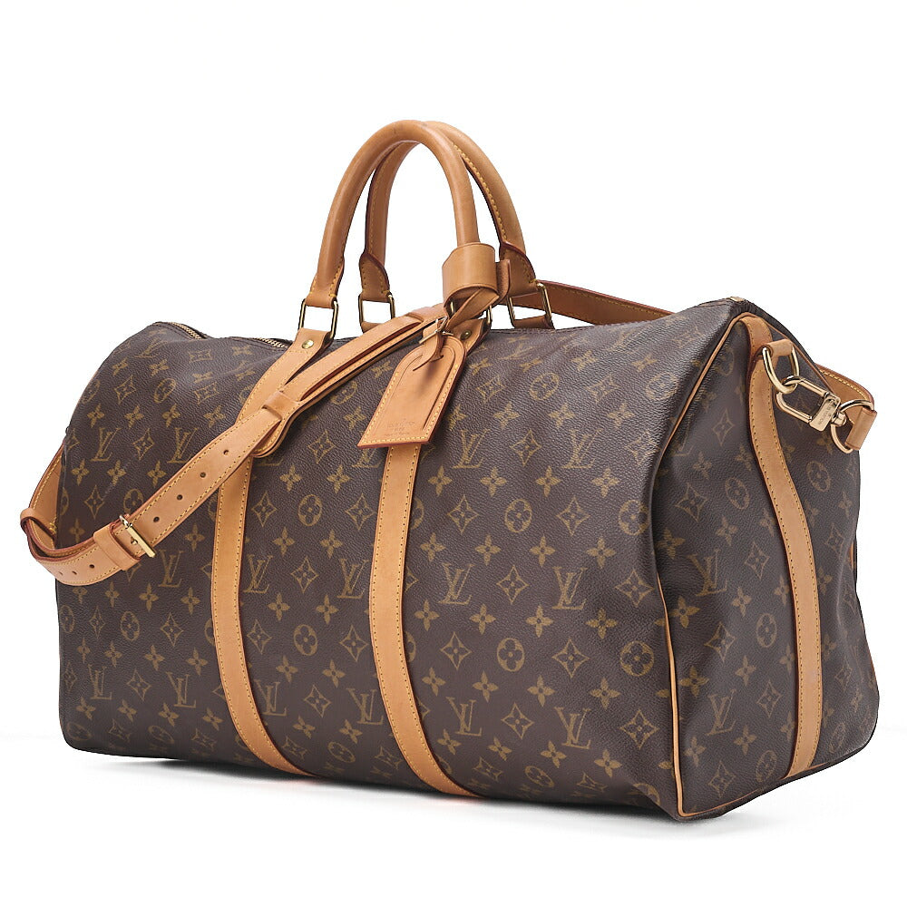 LOUIS VUITTON Louis Vuitton Monogram Keepol  50 Boston Bag M41416 Brown Gold-Tone Hardware, Pre-Owned