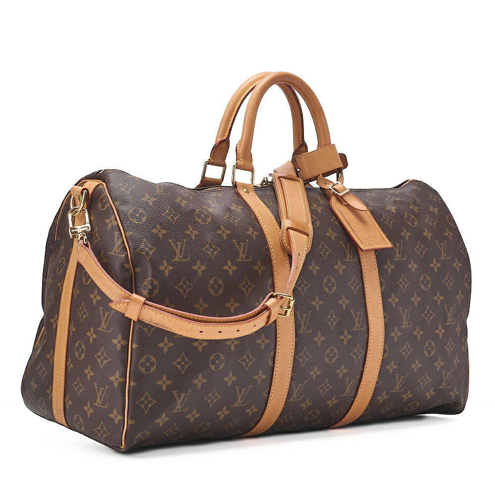 LOUIS VUITTON Louis Vuitton Monogram Keepol  50 Boston Bag M41416 Brown Gold-Tone Hardware, Pre-Owned