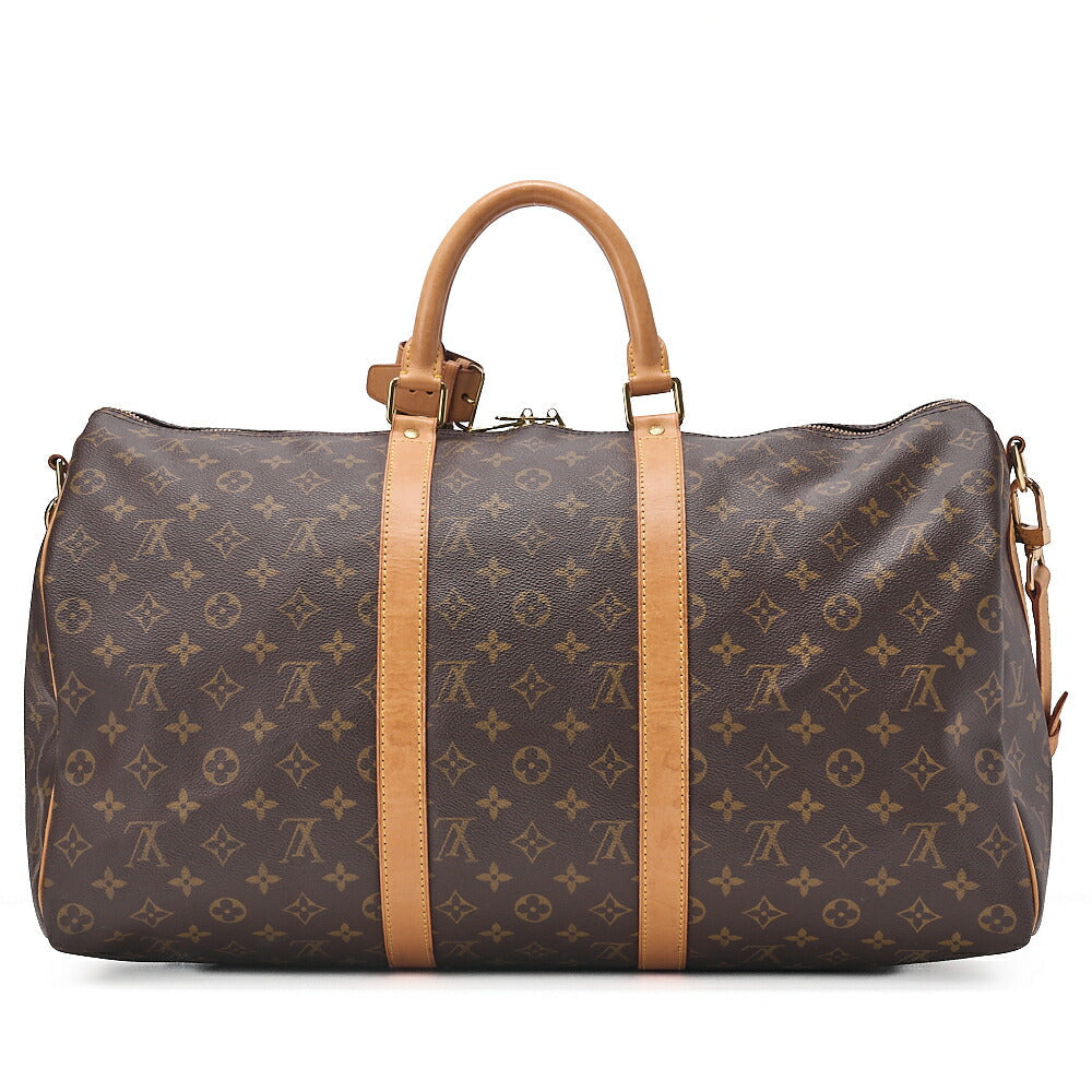 LOUIS VUITTON Louis Vuitton Monogram Keepol  50 Boston Bag M41416 Brown Gold-Tone Hardware, Pre-Owned