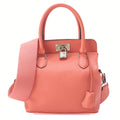 HERMES Toolbox 20 Evercolor 2way Flamingo Handbag Silver-Tone Hardware, Pre-Owned