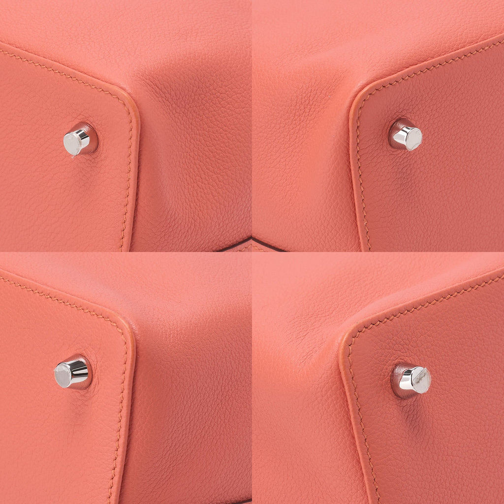 HERMES Toolbox 20 Evercolor 2way Flamingo Handbag Silver-Tone Hardware, Pre-Owned